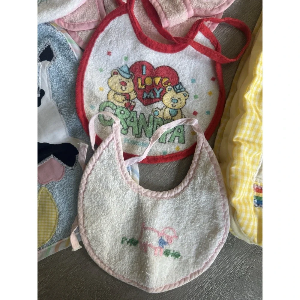 Vintage Baby Bibs & Burp Cloth Mixed Lot (8) New & Pre-owned Unisex Animals Boat